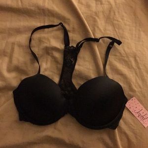 Black push-up bra with lace back. Never worn.